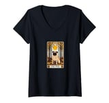 Womens The Pug Tarot Card Illustration V-Neck T-Shirt