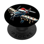 RC Airplane Model Flight Pilot Christmas Hat Xmas PopSockets Adhesive PopGrip