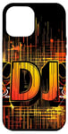Coque pour iPhone 14 Pro Max DJ un artiste design avec des écouteurs et des platines
