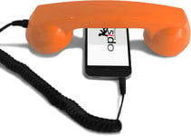 Opis 60S Micro - Combine Telephone Portable/Combiné Téléphone Rétro/Casque Audio En Forme Combiné Téléphonique Pour Les Smartphones Android, Tablettes, Ordinateurs Portables, Etc. (Orange)