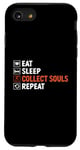 Coque pour iPhone SE (2020) / 7 / 8 Eat Sleep Collect Souls répète Grim Reaper Halloween