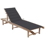 Vidaxl Chaise Longue De Jardin Avec Coussin Bambou