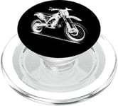 Dirt Bike 3D Wireframe – Vintage Moto Lover PopSockets PopGrip pour MagSafe