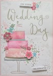 Congratulations on your Wedding Day Celebrate Wedding Cake Silver Foil Glitter