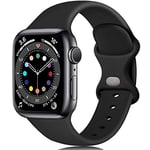 Epova Silicone Strap Compatible with Apple Watch Strap 44mm 42mm 45mm 46mm 49mm, Replacement Straps for Apple Watch Ultra/Ultra 2/ iWatch SE Series 10 9 8 7 6 5 4 3 2 1, Black, Large