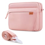 SIMTOP Sac pour Tablette en Polyester pour Femme Sac Ipad Sac à Bandoulière pour Tablette 11 Pouces Étanche Plusieurs Compartiments Housse de Protection pour Tablette,Rose