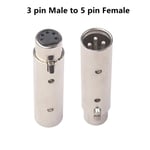 Adaptateur de convertisseur à boîtier métallique,XLR 3 broches vers 5 broches DMX,adaptateur d'éclairage audio,connecteur 5 vers 3 pour scène et éclairage hibou - Type 3pin Male to 5Female