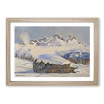 Big Box Art Hans Beat Wieland Swiss Landscape 2 Framed Wall Art Picture Print Ready to Hang, Oak A2 (62 x 45 cm)