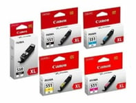 Original Canon PGI-550XL BK & CLI-551XL CMYK Ink Cartridges For Pixma MG5600