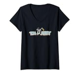 Womens Tom and Jerry Tennis Logo V-Neck T-Shirt