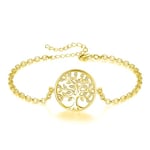 CELESTIA Tree of Life Bracelets for Women Gold Finished Sterling Silver Adjustable Bracelets for Women Mother Daughter Bracelet 18th, 21st, 30th, 40th, 50th Birthday Gifts for Women