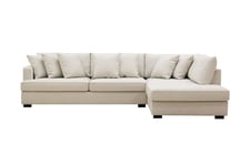 Rossita Dybde 3-seter L Sofa med Sjeselong Høyre - Lys Beige sjeselong Scandinavian Choice