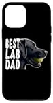 Coque pour iPhone 12 mini Best Lab Dad The Lab Father Chien Labrador retriever Noir