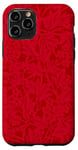 Coque pour iPhone 11 Pro Étui rouge Coquette Fleurs Vintage Fleurs