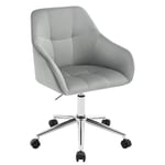 WOLTU Chaise Bureau, Chaise Coiffeuse, Fauteuil de Bureau Ergonomique, Chaise Pivotante, Siège Rembourré, Hauteur Réglable, Chaise Velours, Gris Clair, BS145hgr