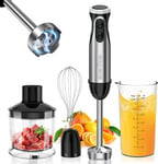 Bonsenkitchen Stainless Steel Hand Blender, 4-In-1 Stick Blender 1000W, 20 Speed