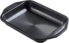 Circulon Ultimum Small Roasting Tin - Roasting Trays for Oven Non Stick, Freezer & Dishwasher Safe Carbon Steel Bakeware, Black, 29.2 x 19.8 x 3.8cm