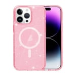 iPhone 15 Pro Max Mobilskal Glitter Magsafe - Rosa