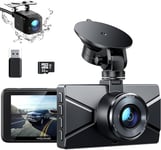 WOLFANG 2.5K Dashcam Voiture Avant Arrière, 1440P+1080P FHD Camera Embarquée Voiture, IPS 3" Camera Voiture Grand Angle de 170°+140°, G-Capteur, WDR, 24H Mode Parking, Enregistrement en Boucle