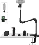 Support Webcam Avec Support Téléphone & Vis 5/8¿ 63.5Cm Support Videoprojecteur Flexible, Pied Micro De Bureau Col De Cygne Pour Logitech C922 C615 Brio 4K Gopro Hero Blue Yeti Sno[YIN143617]