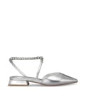 Alma en Pena Chaussures plates avec bande de pierre. V240365 Diva Silver, argent métallique, 36 EU