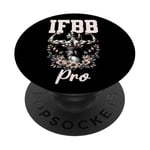 IFBB Pro Floral Female Physique And Bodybuilding Athlete PopSockets Adhesive PopGrip