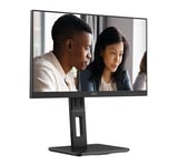 AOC 22E2UMF - Moniteur Full HD 22 Pouces, réglable en Hauteur, Haut-parleurs, Adaptive Sync (1920x1080, 75 Hz, 4 ms, VGA, HDMI, DP, Hub USB) Noir