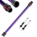 Tube Télescopique Compatible avec Dyson V7 V8 V10 V11 V15, Tube d'extension Rigide pour Dyson V11, Tube d'aspiration à Connexion Rapide pour Aspirateur Dyson avec Deux 2 en 1 Brosses, Violet