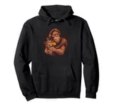 Charming ice age caveman with flowers outfit Pullover Hoodie