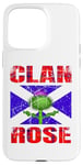 Coque pour iPhone 15 Pro Max Clan Rose Tartan Nom de famille écossais Scotland Pride