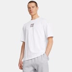 Tee-shirt à manches courtes oversize Under Armour Heavyweight SM Box pour homme Blanc / Tetra Gris S