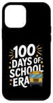 Coque pour iPhone 12 mini 100 Days of School Era Graphique bus scolaire vintage