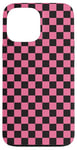 Coque pour iPhone 13 Pro Max Mini Black and Pink Classic Checkered Checker Checkerboard