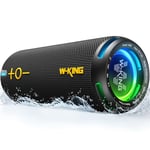 W-KING Portable Bluetooth Speaker, IP67 Waterproof Outdoor Speaker Wireless Loud, Customized EQ APP/Deep Bass, 360° Sound with Dual Voice Coil/Light/V5.3/TF/AUX, 40W Party Home Boombox Shower Speaker