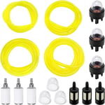 16 Pièces Kit de Tuyau de Carburant, 4 x 1m Tuyaux d'Essenc, Filtre à Essence, Ampoule Amorçage D'essence, pour Tondeuse, Souffleur, TronçOnneuse