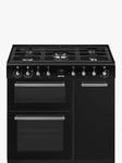 Smeg Concert CX93GMBL 90cm Dual Fuel Range Cooker, Black