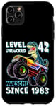 iPhone 11 Pro Max Level 42 Unlocked T Rex Monster Truck Dinosaur 42nd Birthday Case