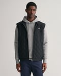 Gant Mens Quilted Windcheater Vest - Black - Size 3XL