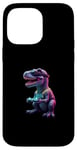 Coque pour iPhone 14 Pro Max Gaming Dinosaurs- Le T-rex joue aux jeux vidéo