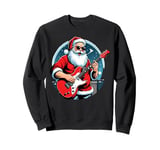 Santa Claus Rocker Guitar Player Rock and Roll Christmas Sweatshirt