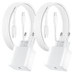 Lot de 2 pour Chargeur Rapide iPhone, 20W PD USB-C Prise Secteur avec 2m Câble USB C vers Lightning pour iPhone 14/14 pro/13/13 Pro/13 Pro Max/13 Min