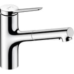 Robinet de cuisine HANSGROHE ZESIS M33 - Gris - Monotrou - Pivotant - Économie d'eau