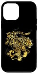 iPhone 12 mini Gold Tiger Traditional Asian Art Ink Gold tiger Case