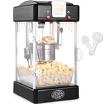 VEVOR Machine à Pop Corn 300 W, Appareil à Pop-corn de Comptoir Électrique, Bol de 71 g pour 3,8 L par Lot, avec Porte en PP, 2 Cuillères et 1 Plateau, Style Cinéma, pour Fête Magasin Soirée, Noir