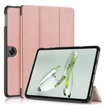 OnePlus Pad Go Tri-Fold Kunstskinn Deksel m. Stativfunksjon - Rose Gold