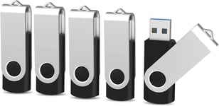 Cle Usb 64 Go Lot De 5 Clé Usb 3.0 64 Gigas Pas Cher Clef Usb Lot Usb 3.0 Mémoire Stick (64 Go-3.0, Noir)[Q2156]