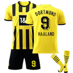 22-23 New Borussia Dortmund Fotbollströja Barn Herr Fotbollströja W HAALAND 9 28(150-160CM)