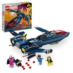 LEGO Marvel X-Men X-Jet Buildable Toy Plane for Kids, Boys & Girls, Airplane Model Building Kit with Wolverine, Cyclops, Rogue and Magneto Super Hero Minifigures, Birthday Gift Idea 76281