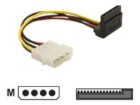 Delock - Adaptateur secteur - alimentation interne 4 plots (M) pour alimentation SATA (M) - 15 cm - connecteur à 90°, verrouillé