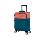 it luggage Duo-Tone 22 Inch Softside Carry-on 8 Wheel Spinner, Peach/Sea Teal, 22, 22" Two Tone Carry-on Cabin Luggage 8 Rolls